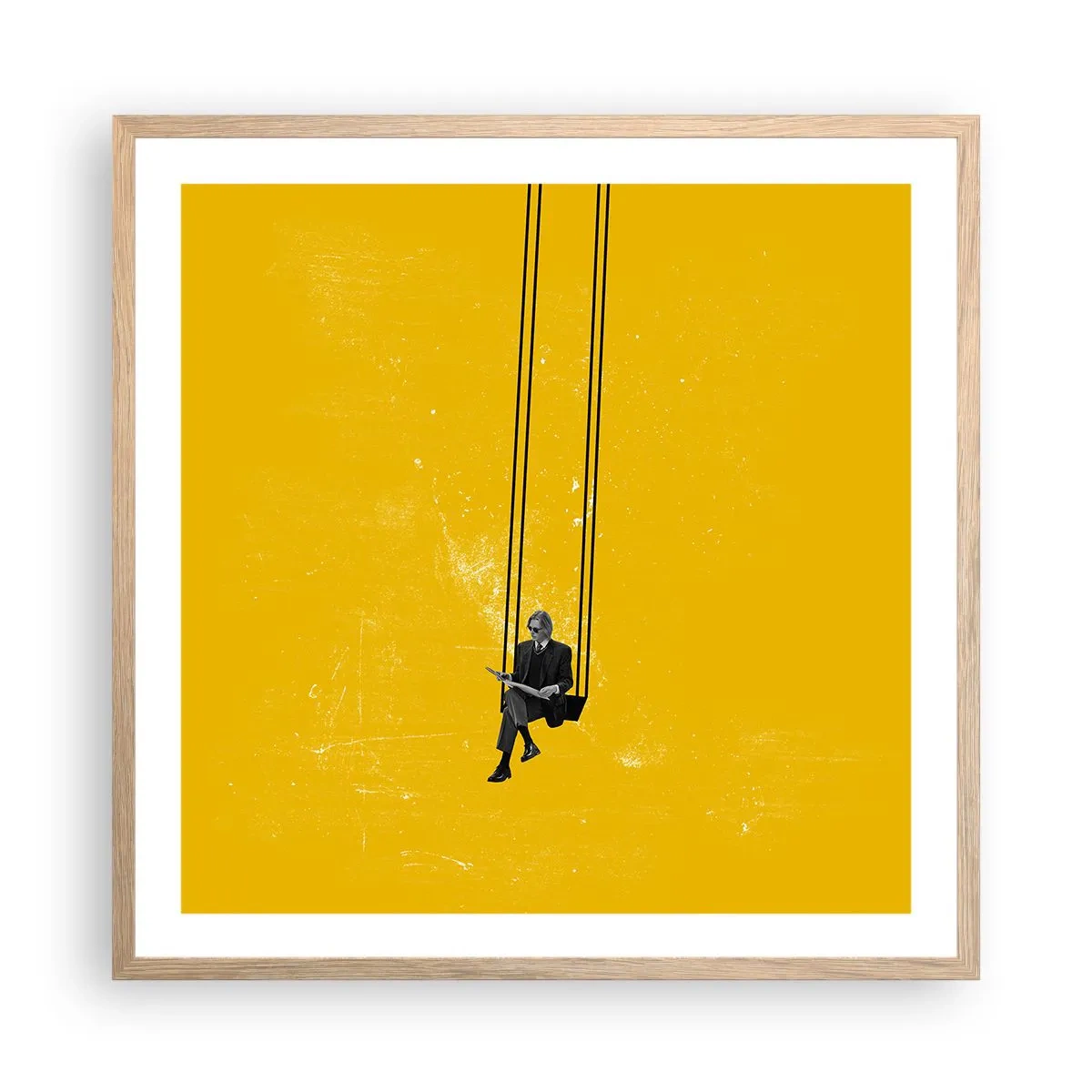 Póster en marco roble claro - Un día como cualquier otro - 60x60 cm