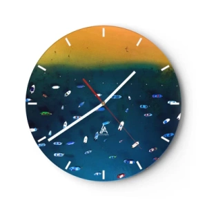 Reloj de pared - Reloj de vidrio - Un juego de vacaciones - 40x40 cm