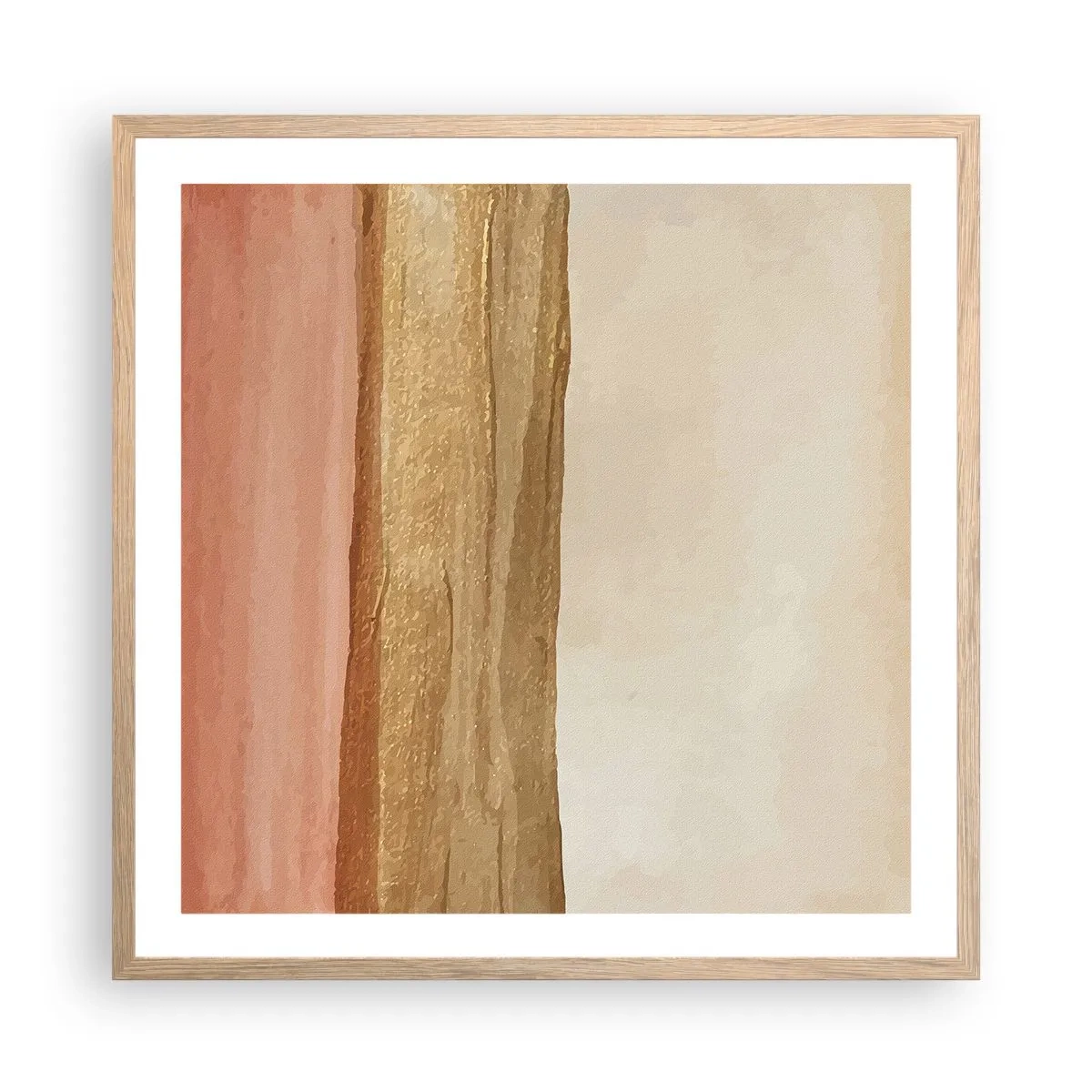 Póster en marco roble claro - Composición vertical - 60x60 cm