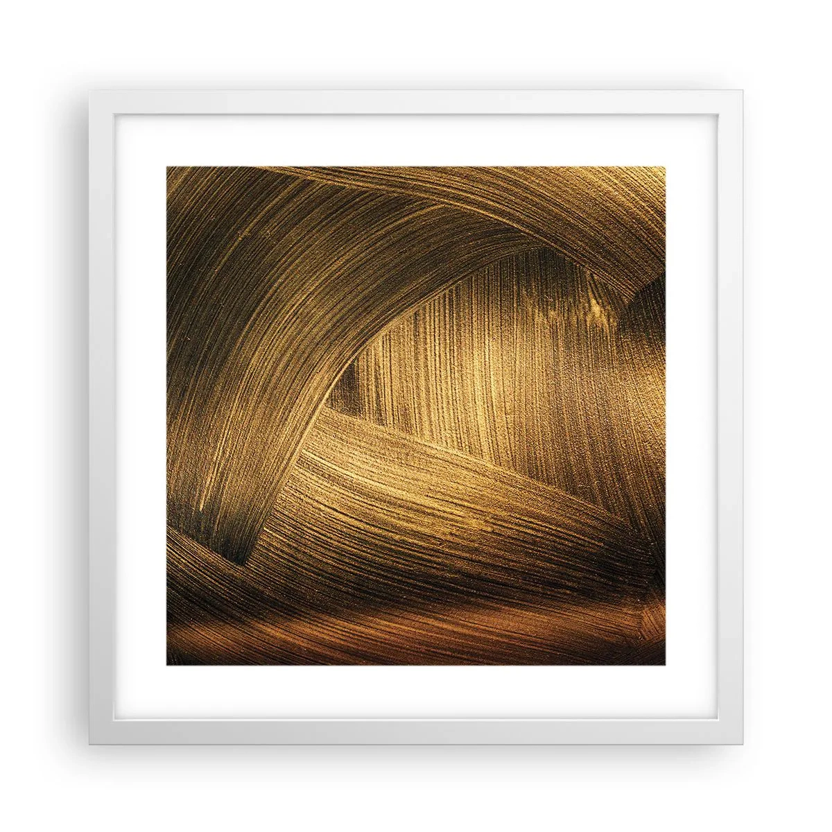 Póster en marco blanco - En un laberinto de oro - 40x40 cm