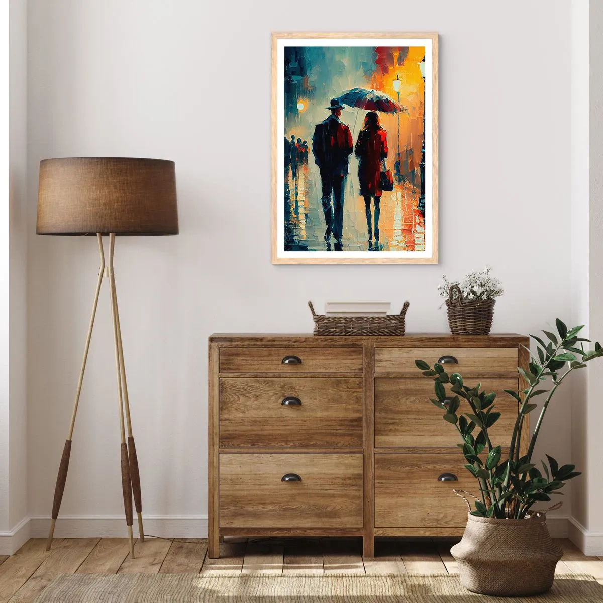 Póster en marco roble claro - Historia de amor urbana - 61x91 cm