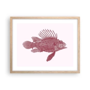 Póster en marco roble claro - Un habitante de aguas exóticas - 50x40 cm