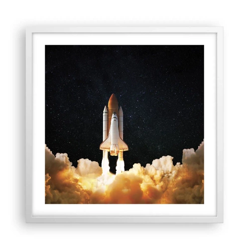 Póster en marco blanco - ¡Ad astra! - 50x50 cm
