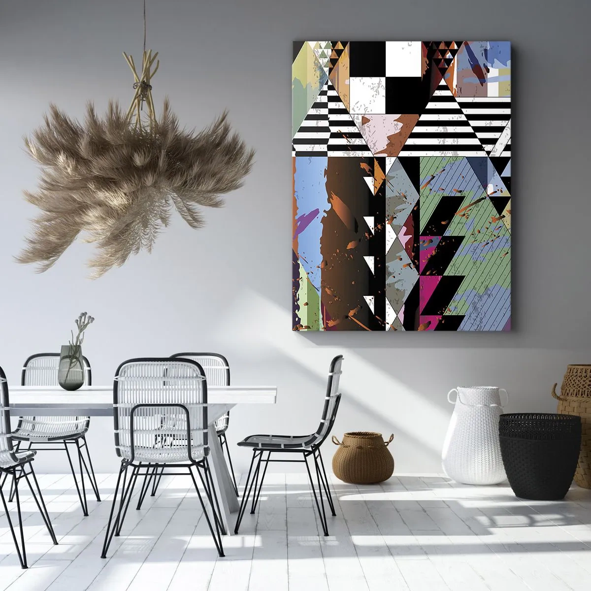 Cuadro sobre lienzo - Impresión de Imagen - Geométrico y orgánico - 45x80 cm