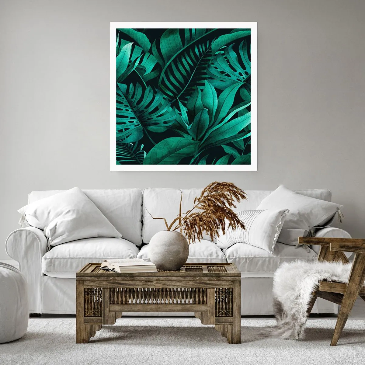 Póster - Profundidad del verde tropical - 50x50 cm
