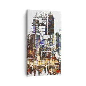 Cuadro sobre lienzo - Impresión de Imagen - Ciudad parpadeante - 45x80 cm