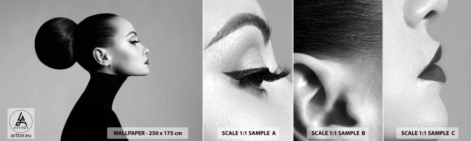 Muestra De Fotomural Standard Eco - Nefertiti contemporánea - Mujer, Peinado, Modelo - 100x30 cm