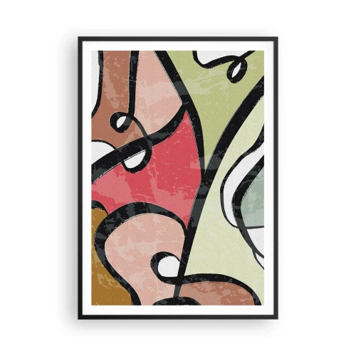 Póster en marco negro - Piruetas entre colores - 70x100 cm