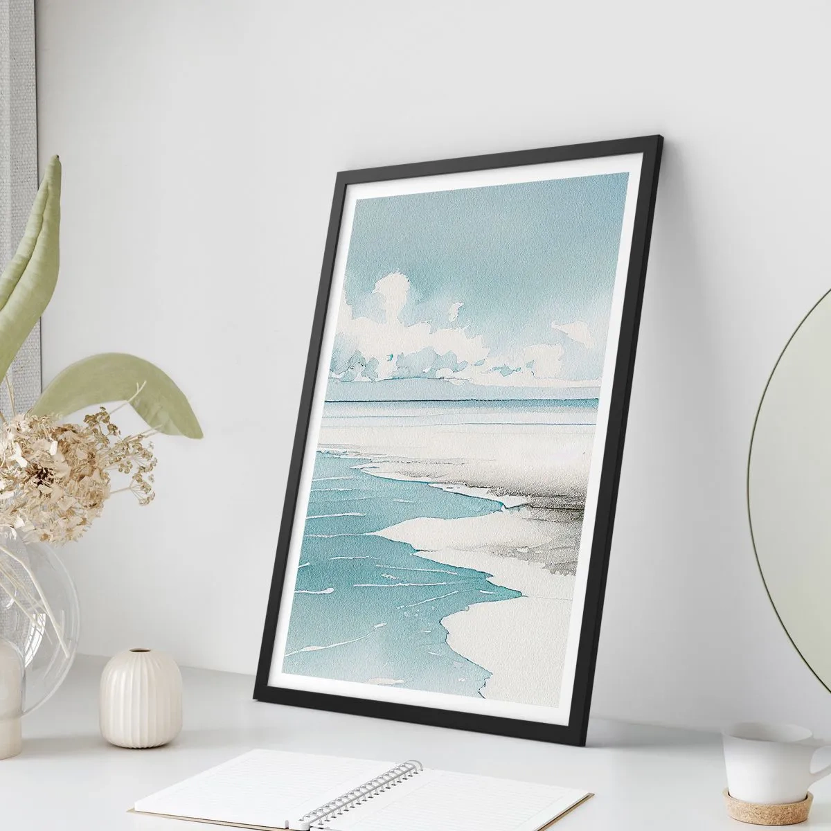 Póster en marco negro - Suave marea otoñal - 50x70 cm