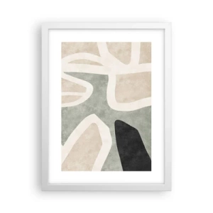 Póster en marco blanco - Composición con un toque negro - 30x40 cm