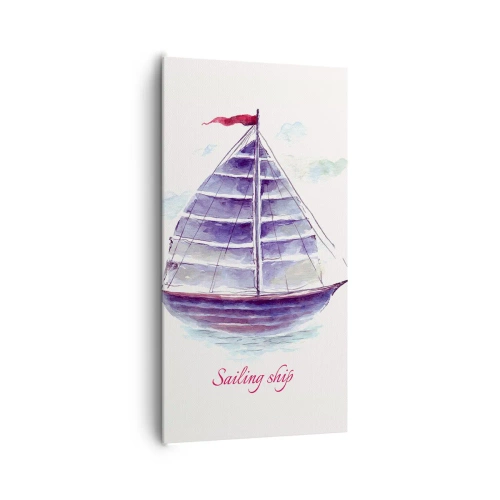 Cuadro sobre lienzo - Impresión de Imagen - Velas izadas y aguas tranquilas - 65x120 cm