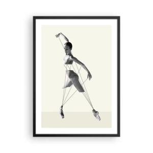 Póster en marco negro - Una bailarina en una composición artística con líneas geométricas. - 50x70cm - Títere de sí misma - Decoración de pared moderna para salón y dormitorio ARTTOR