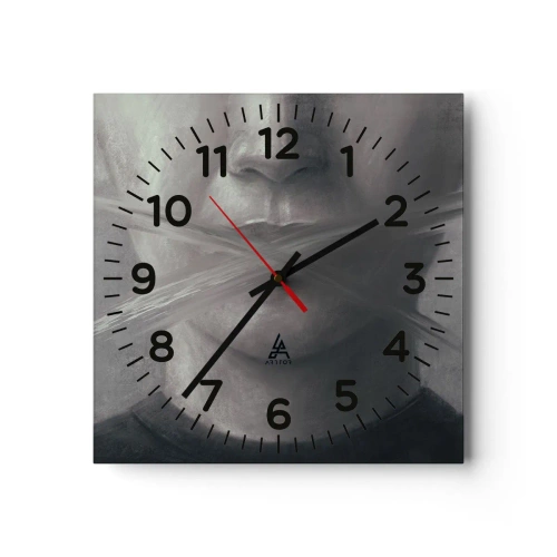 Reloj de pared - Reloj de vidrio - Ni una palabra - 30x30 cm