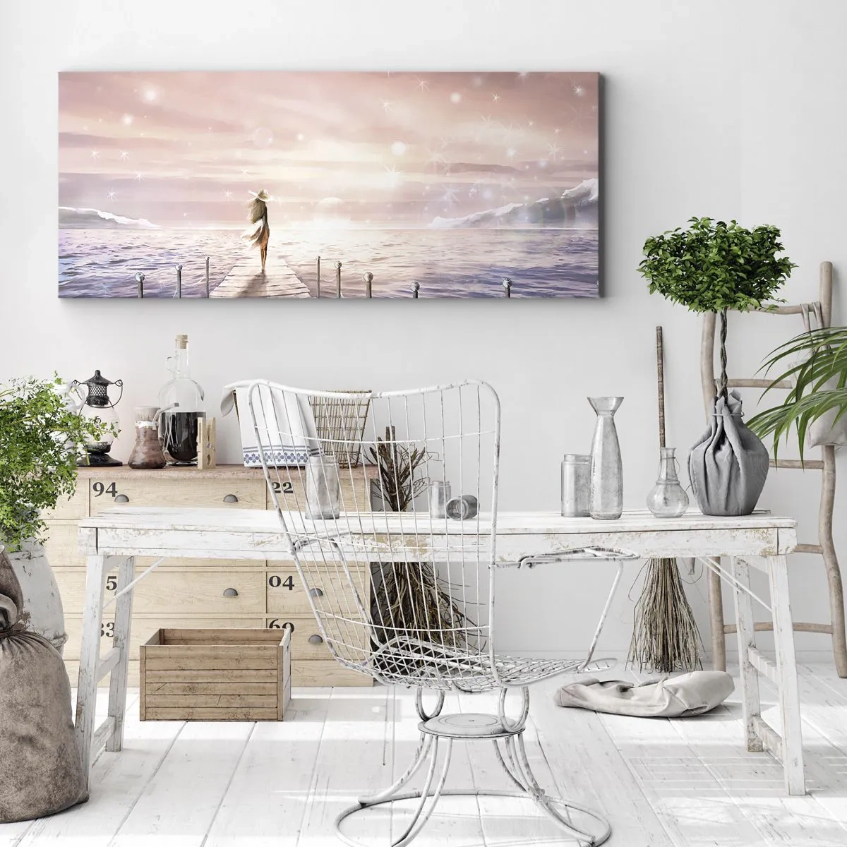 Cuadro sobre lienzo - Impresión de Imagen - A la luz de un sueño - 100x40 cm