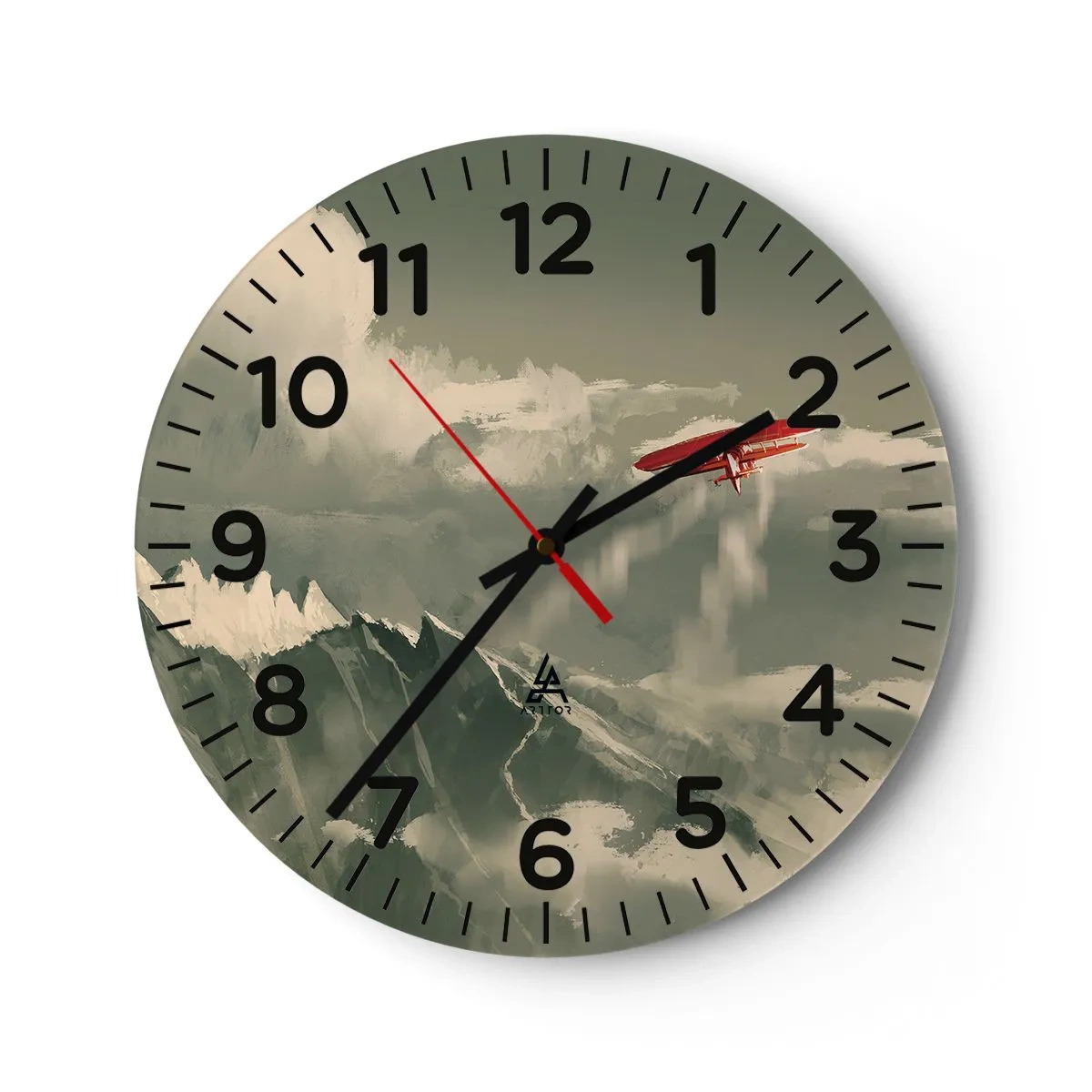 Reloj de pared - Reloj de vidrio - Pionero sin miedo - 30x30 cm