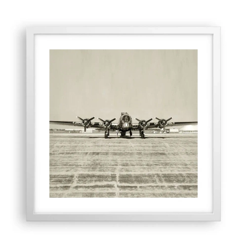 Póster en marco blanco - Como siempre, preparado - 40x40 cm