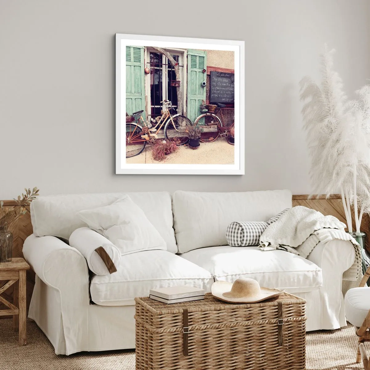 Póster en marco blanco - La vida rural - 40x40 cm