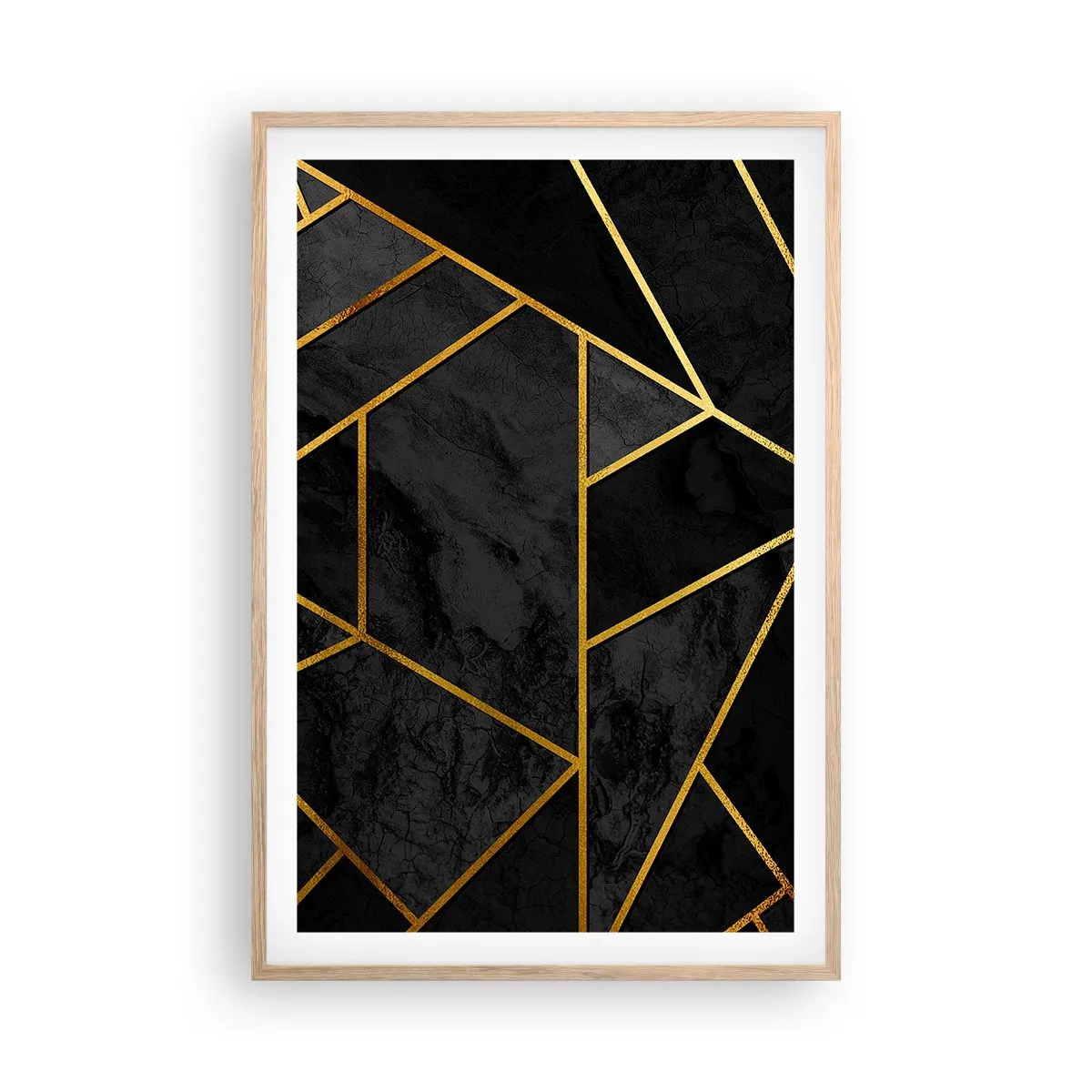 Póster en marco roble claro - Oscuridad y brillo - 61x91 cm