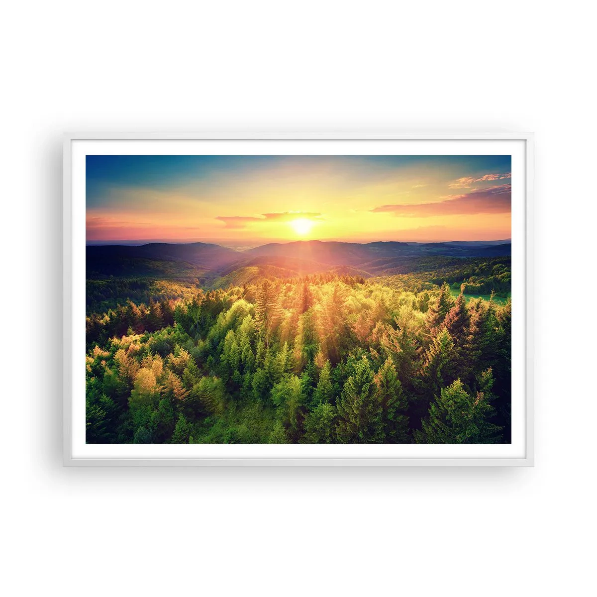 Póster en marco blanco - Desde lo alto - 100x70 cm