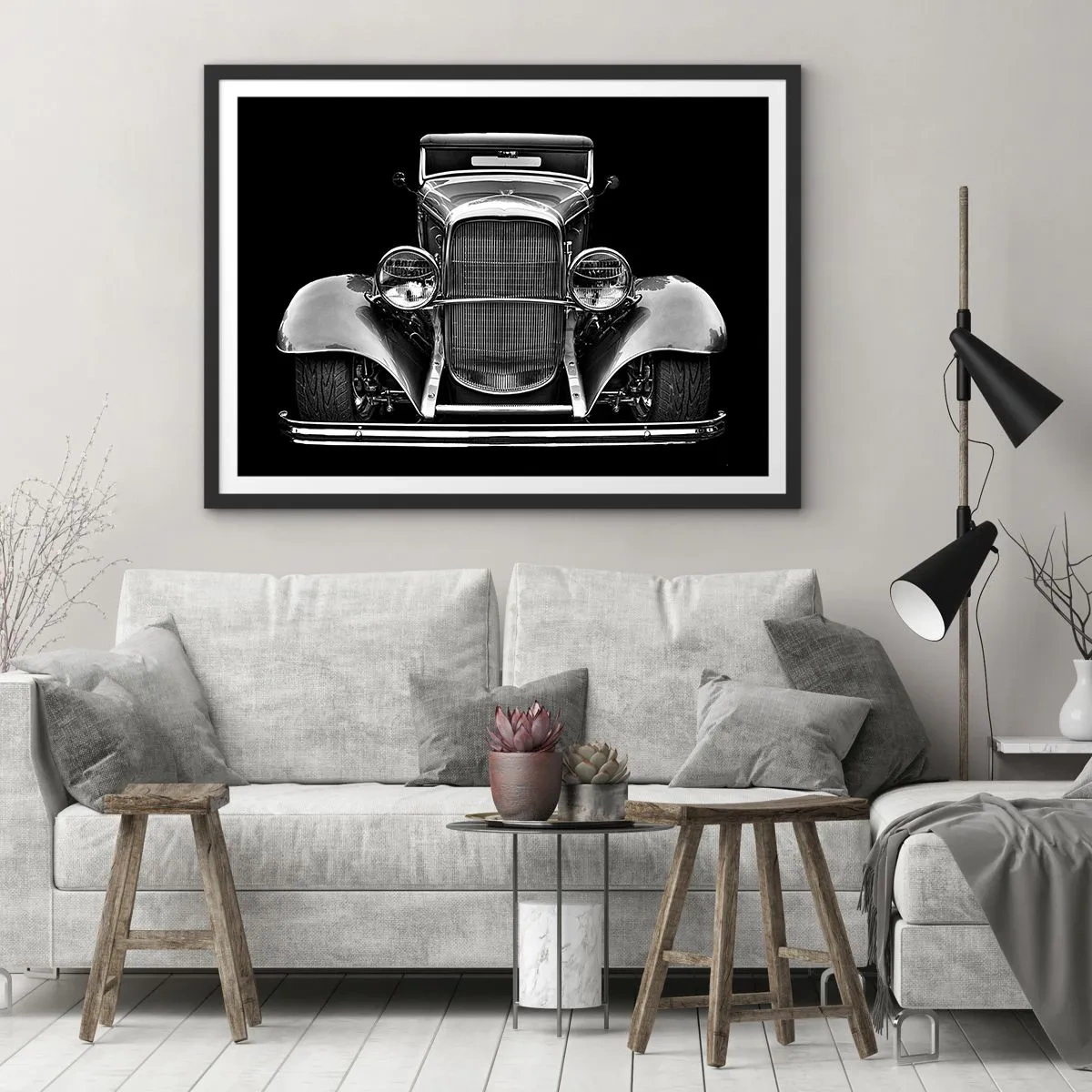 Póster en marco negro - Un verdadero caballero - 40x30 cm