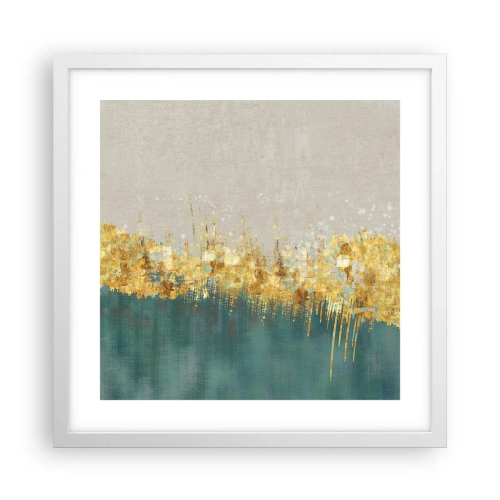 Póster en marco blanco - La frontera dorada - 40x40 cm