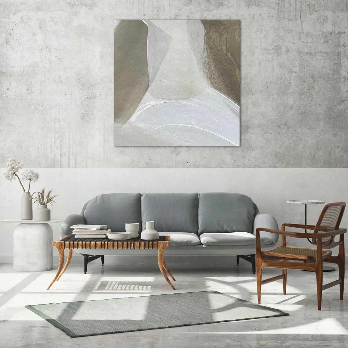 Cuadro sobre vidrio - Impresiones sobre Vidrio - Ola de blanco - 60x60 cm