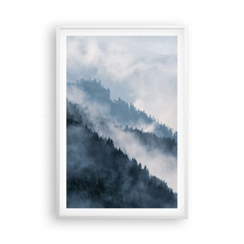 Póster en marco blanco - Misticismo de las montañas - 61x91 cm