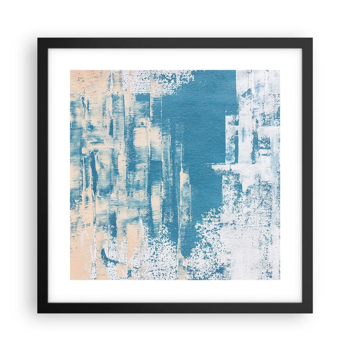 Póster en marco negro - A través de un carámbano - 40x40 cm