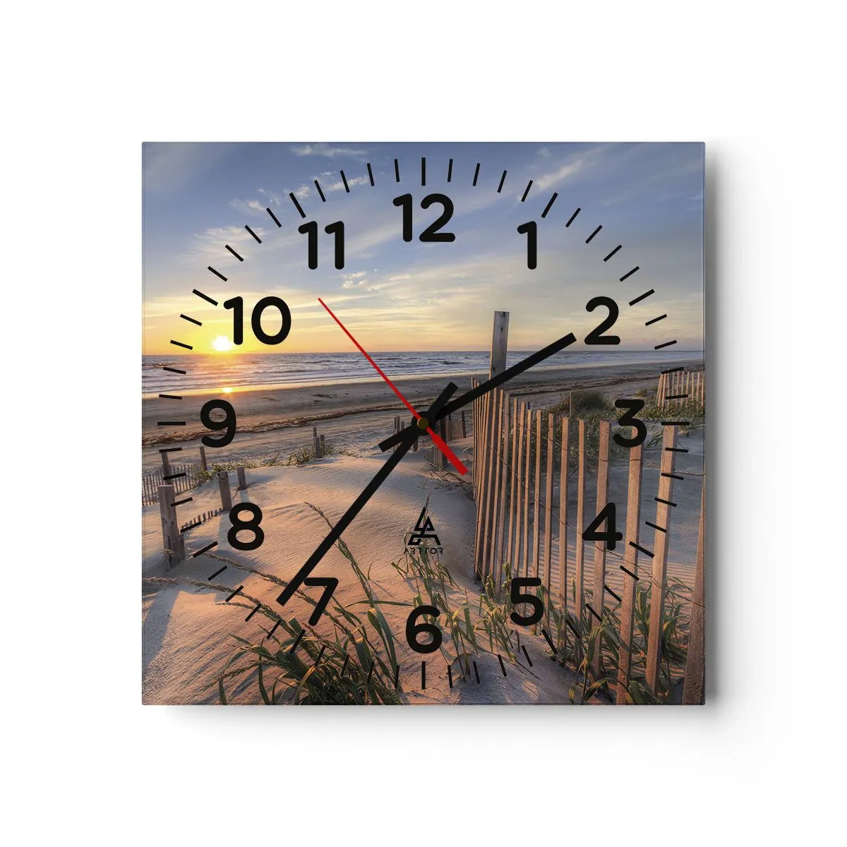 Reloj de pared - Reloj de vidrio - El resplandor y la sombra del viento - 40x40 cm