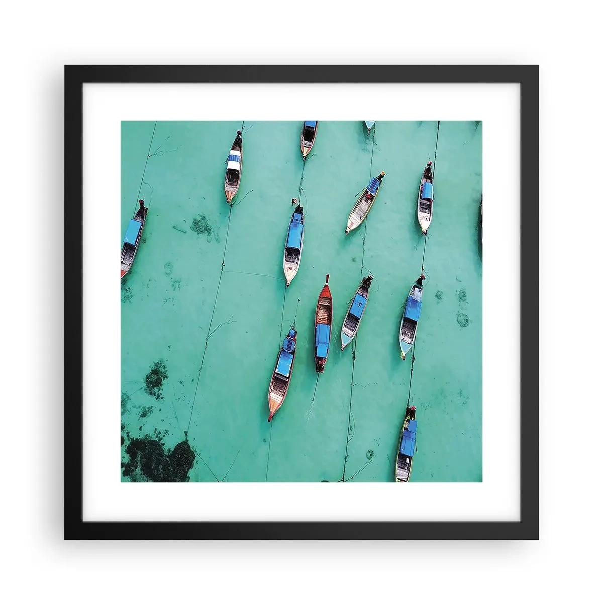 Póster en marco negro - En alegre espera - 40x40 cm