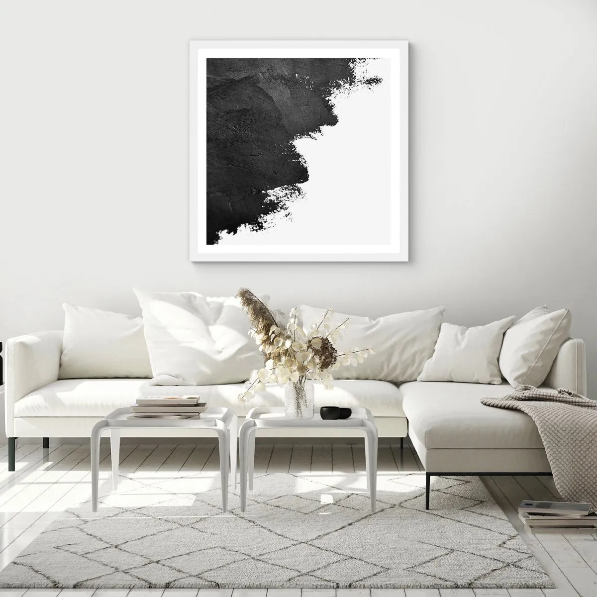 Póster en marco blanco - Elementos: tierra - 50x50 cm