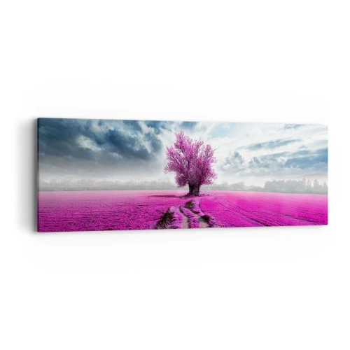 Cuadro sobre lienzo - Impresión de Imagen - El brezal - un encanto - 90x30 cm