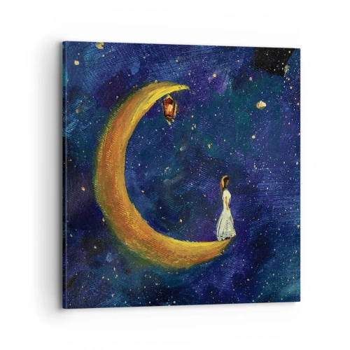 Cuadro sobre lienzo - Impresión de Imagen - La llamada de la Luna - 70x70 cm