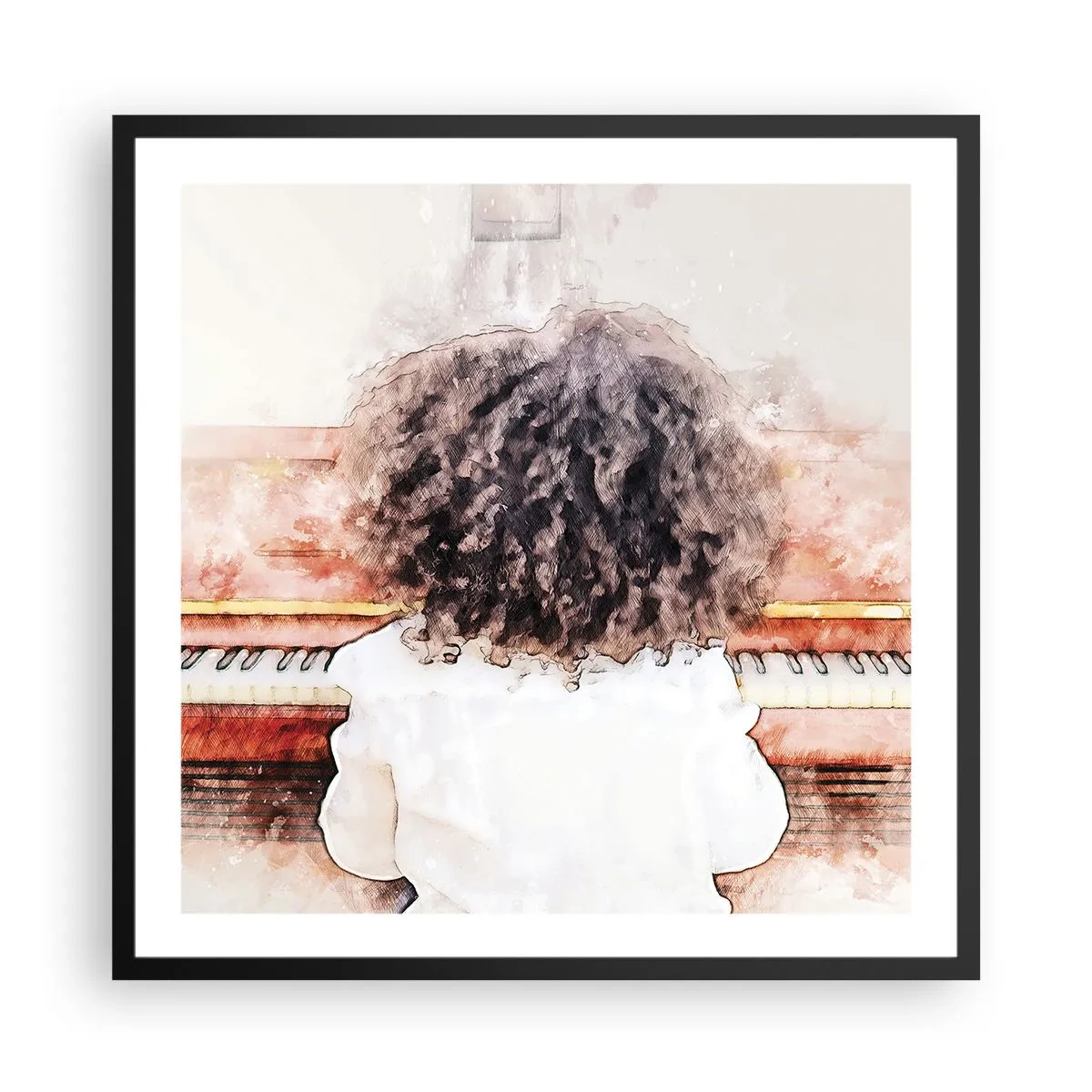 Póster en marco negro - Descubriendo un mundo nuevo - 60x60 cm