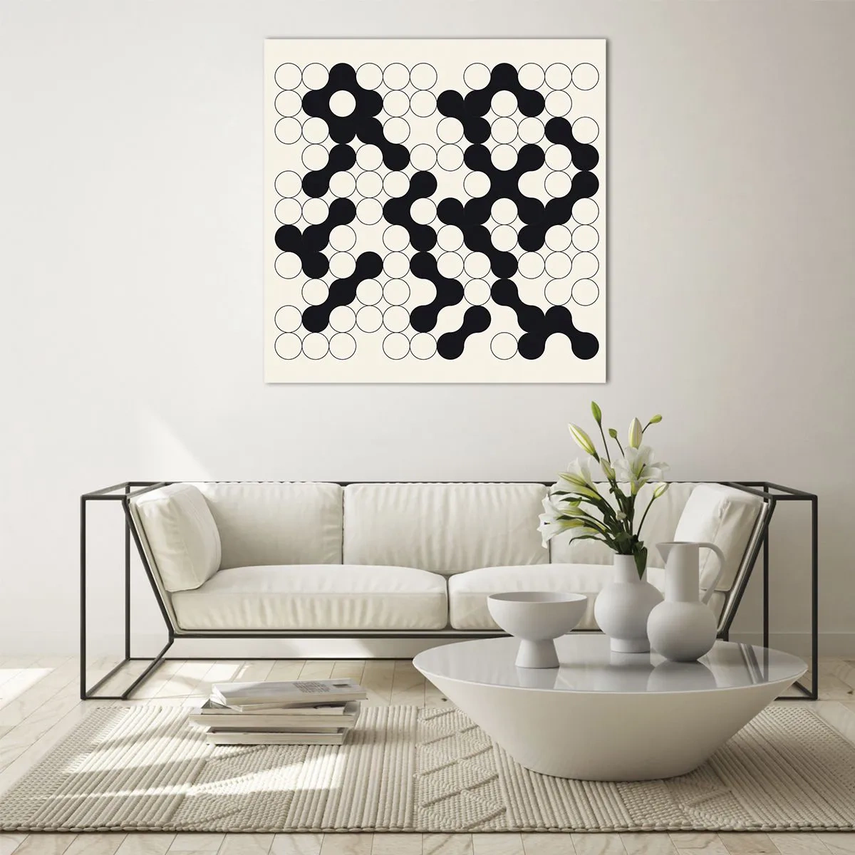 Cuadro sobre vidrio - Impresiones sobre Vidrio - Juego chino - una variación - 50x50 cm