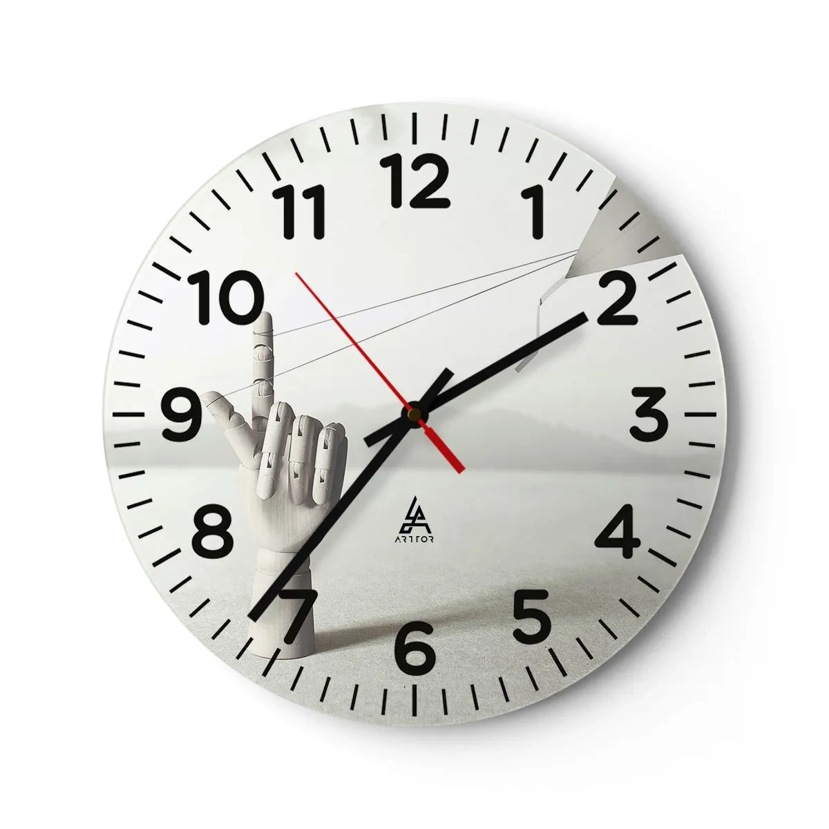 Reloj de pared - Reloj de vidrio - Una prueba de fuerza - 30x30 cm