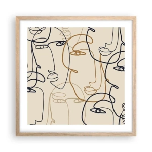 Póster en marco roble claro - Retrato multiplicado - 50x50 cm