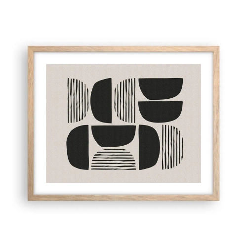 Póster en marco roble claro - Arreglos a medias - 50x40 cm