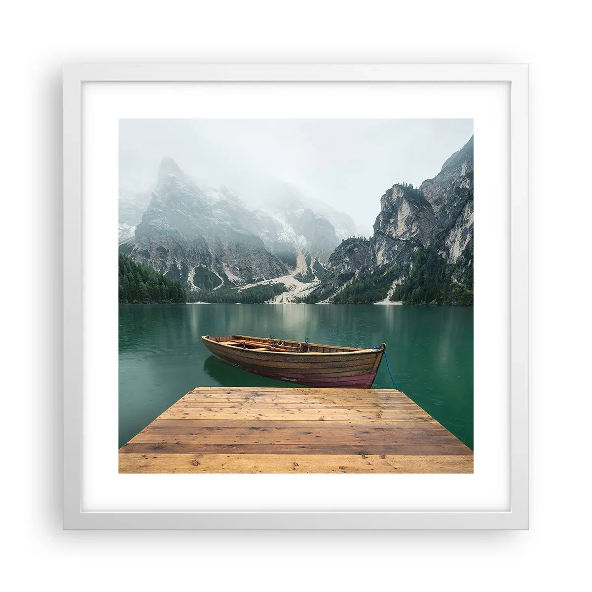 Póster en marco blanco - Paisaje inolvidable - 40x40 cm