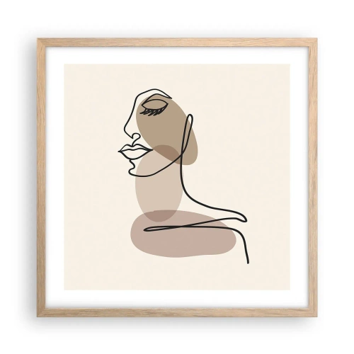 Póster en marco roble claro - Escucharse a sí misma - 50x50 cm