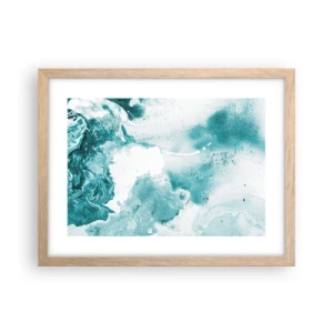 Póster en marco roble claro - Remansos de azul - 40x30 cm