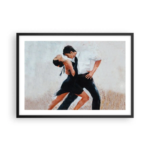 Póster en marco negro - Una pareja bailando en una toma elegante y sensual. - 70x50cm - El tango de mis sueños - Decoración de pared moderna para salón y dormitorio ARTTOR