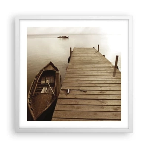 Póster en marco blanco - La auténtica paz - 50x50 cm