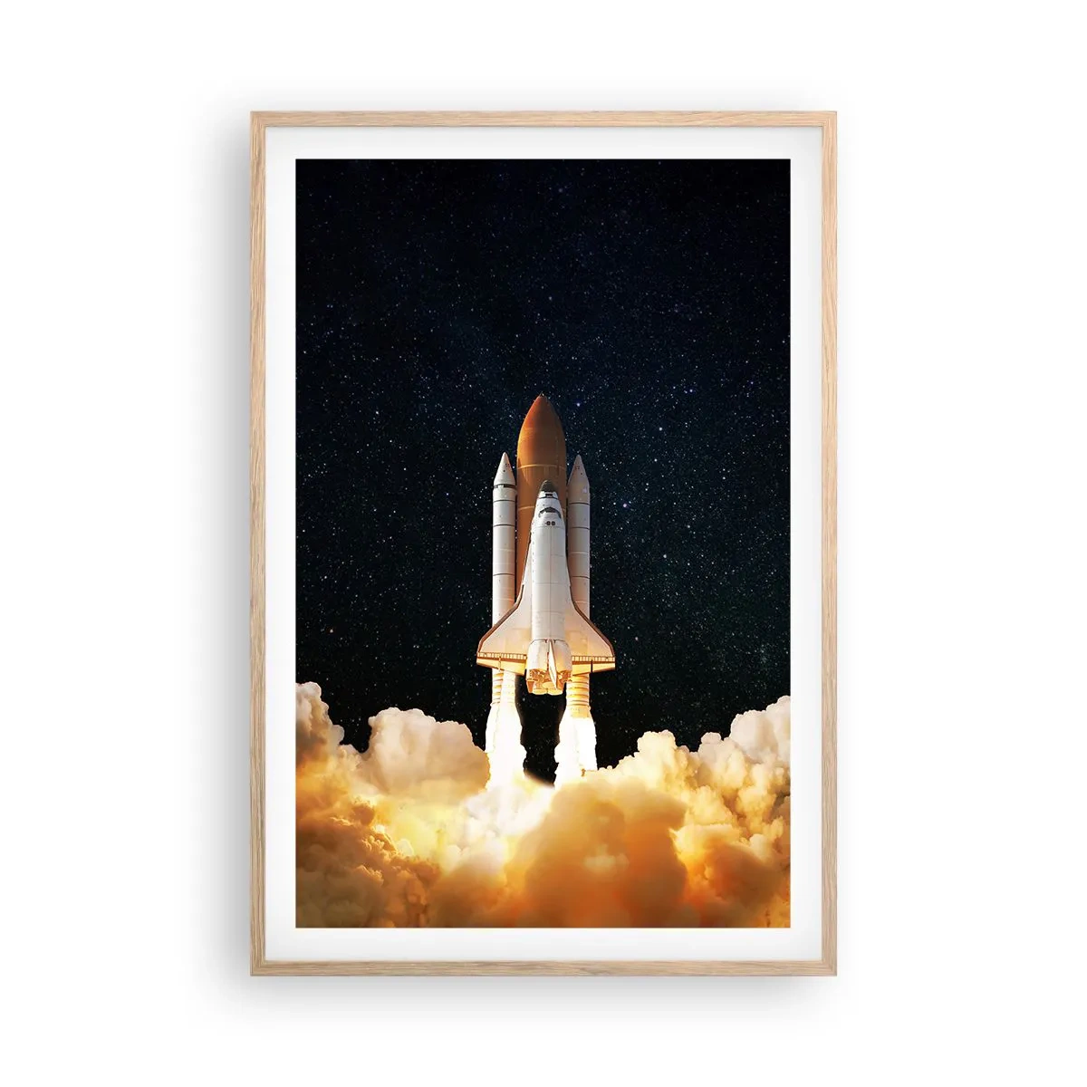 Póster en marco roble claro - ¡Ad astra! - 61x91 cm