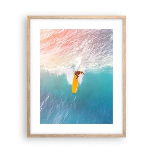 Póster en marco roble claro - Jinete del océano - 40x50 cm