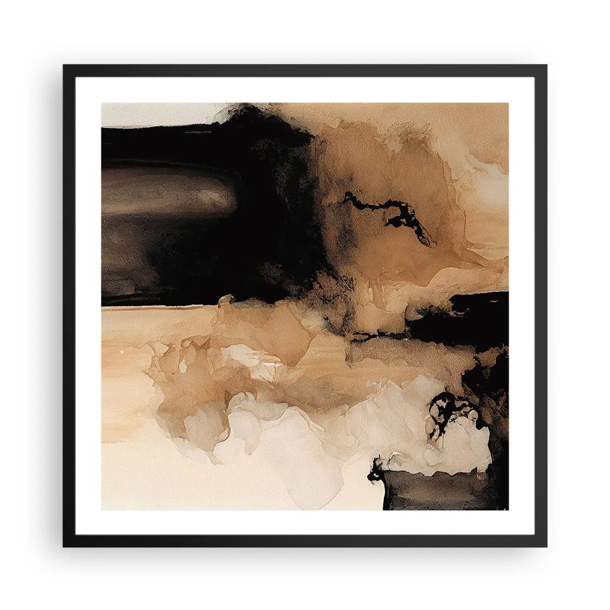 Póster en marco negro - Una abstracción intrigante - 60x60 cm