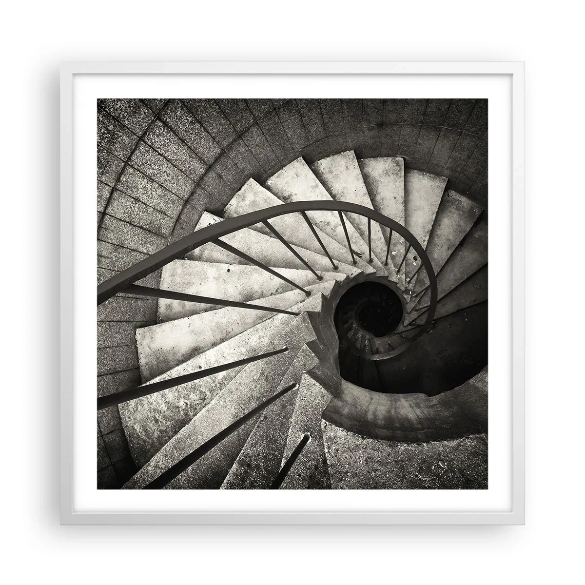 Póster en marco blanco - Escaleras arriba, escaleras abajo - 60x60 cm