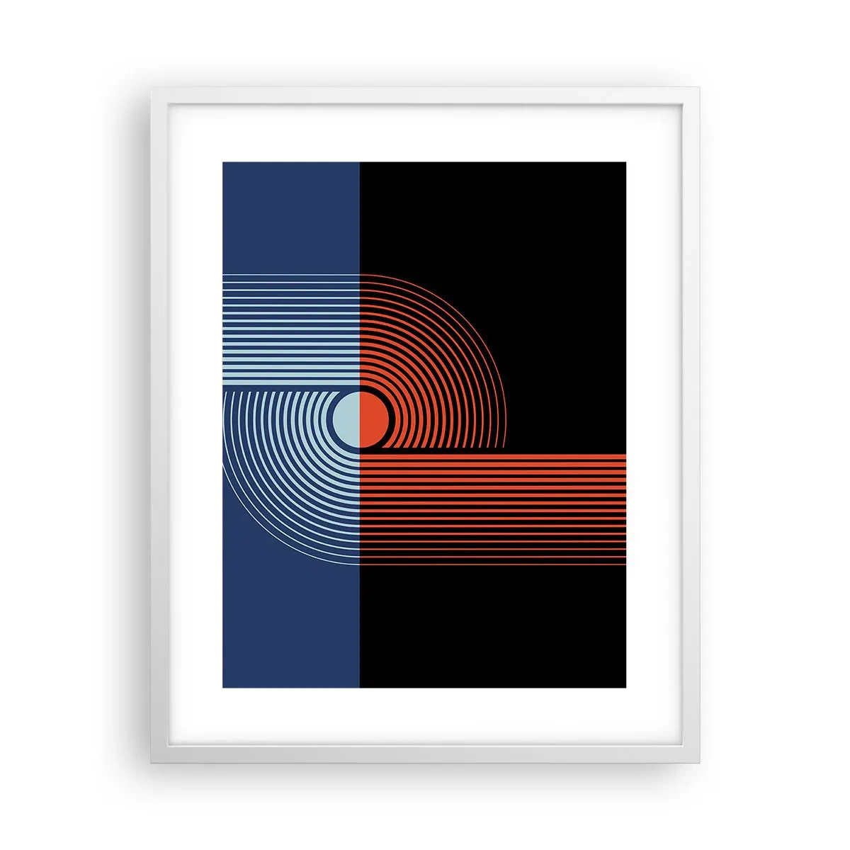 Póster en marco blanco - En un abrazo geométrico - 40x50 cm