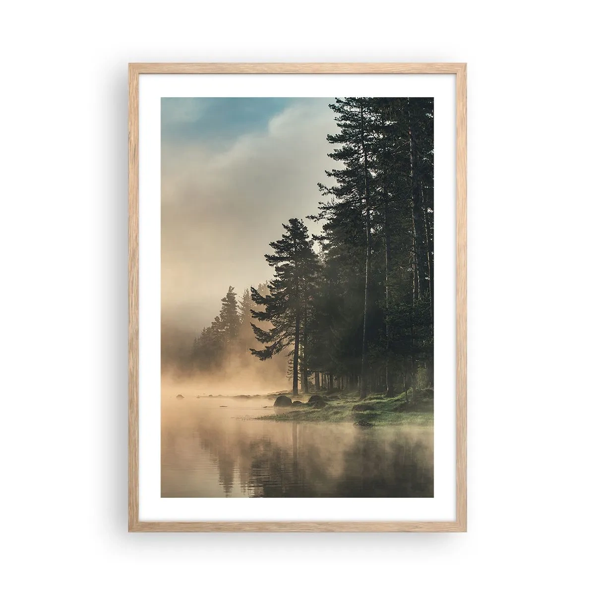 Póster en marco roble claro - El nacimiento de un día - 50x70 cm