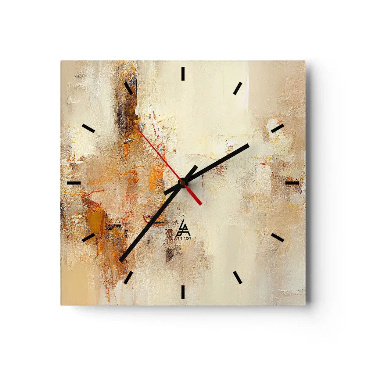 Reloj de pared - Reloj de vidrio - El alma del ámbar - 40x40 cm